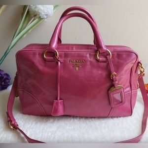 🚩BLACK FRIDAY DEALAuthentic Prada Pink Leather Vitello Shine Shopping Tote Bag